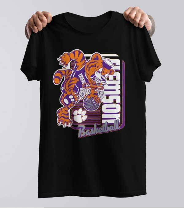 Clemson Tigers Basketball Mascot Dunk 2025 T-Shirt