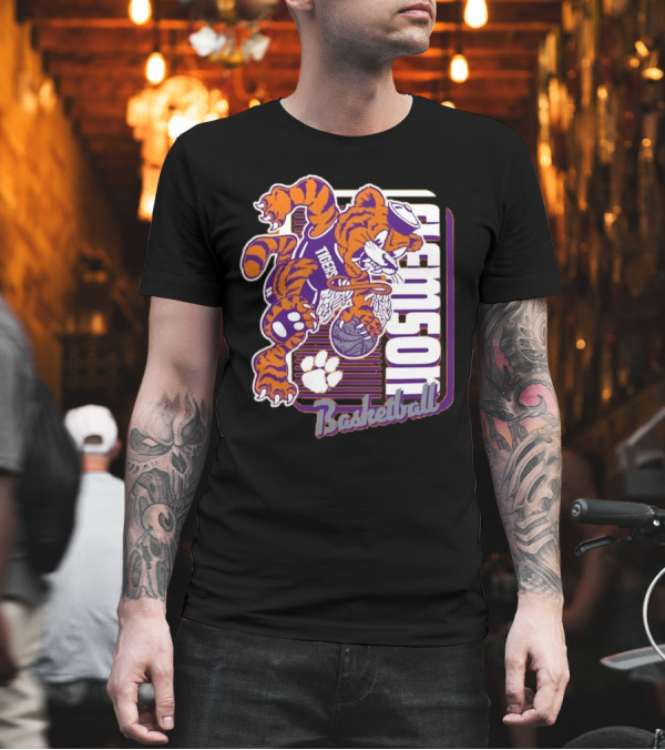 Clemson Tigers Basketball Mascot Dunk 2025 T-Shirt
