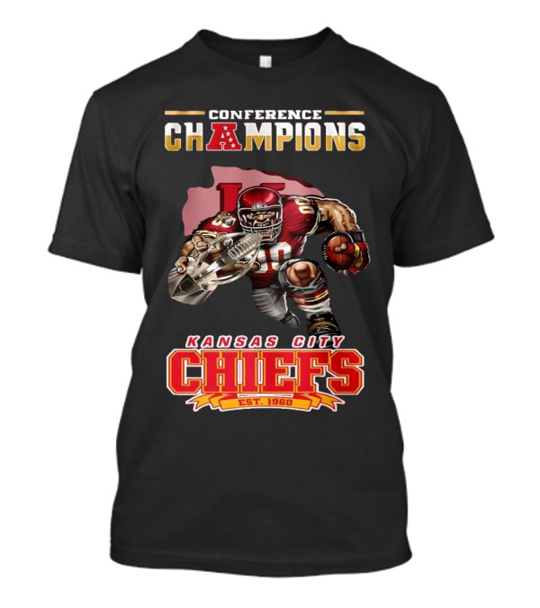 Conference Champions Kansas City Chiefs Est 1960 Football Player Art T-Shirt