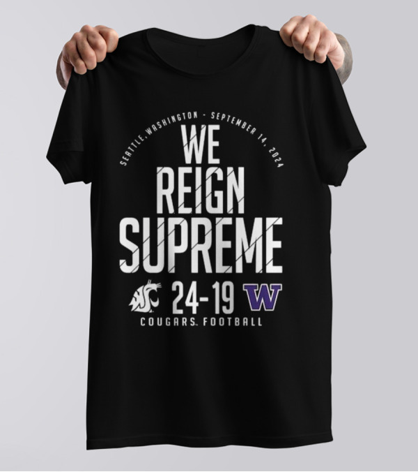 Crimson Washington State Cougars Vs. Washington Huskies Score T-Shirt