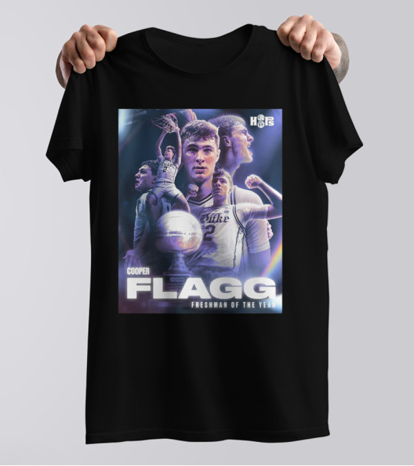Cooper Flagg Duke Blue Devils Freshman Of The Year 2025 NCAA March Madness T-Shirt