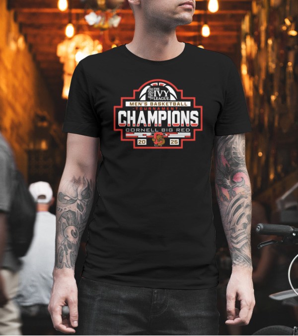 Cornell Big Red Men’s Basketball 2025 Ivy League Tournament Champions T-Shirt