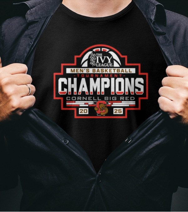 Cornell Big Red Men’s Basketball 2025 Ivy League Tournament Champions T-Shirt