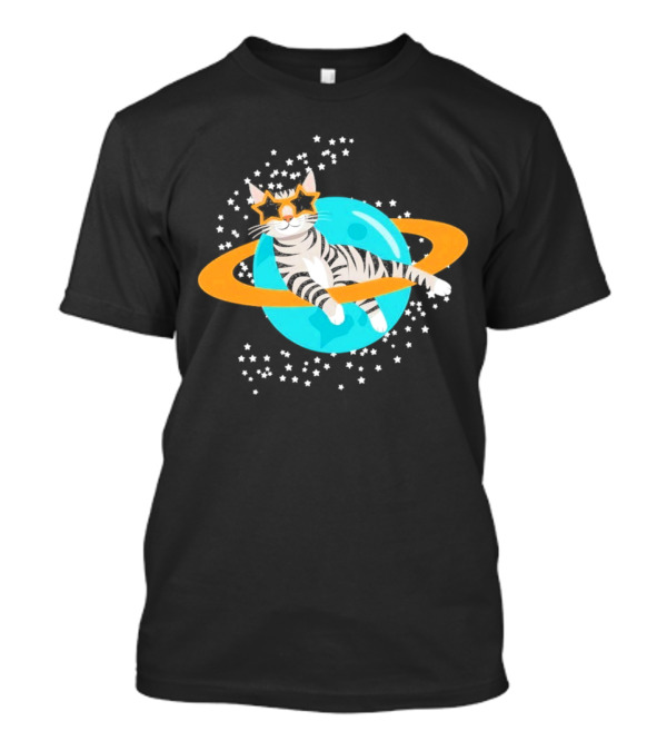 Cosmic Cat Starry Starry Design T-Shirt