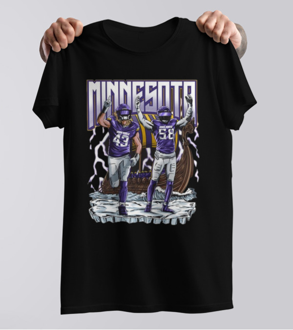 Dark Horse X Purple Nation Jonathan Greenard And Andrew Van Ginkel Minnesota Vikings Graphic T-Shirt