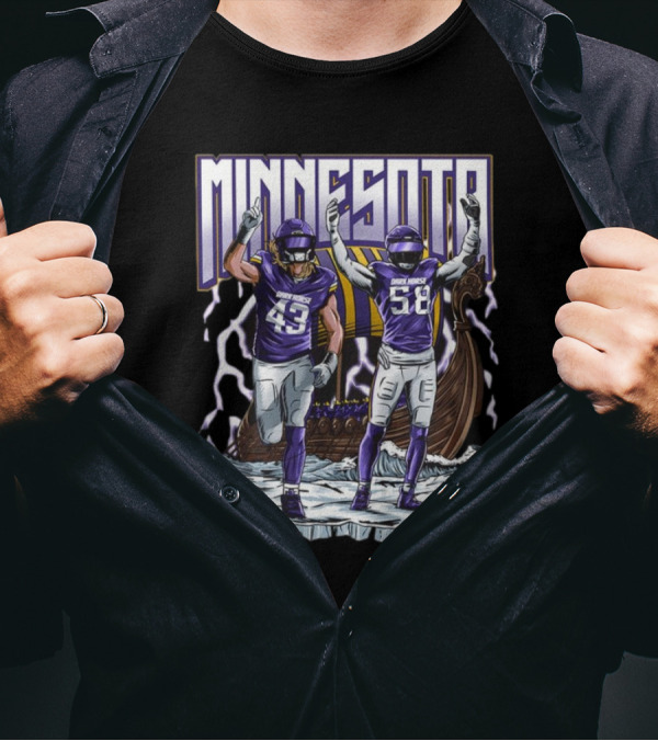 Dark Horse X Purple Nation Jonathan Greenard And Andrew Van Ginkel Minnesota Vikings Graphic T-Shirt
