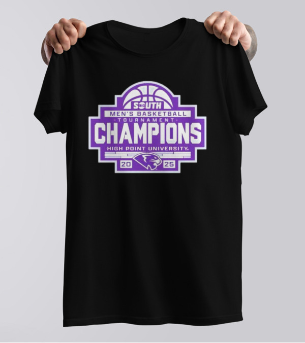 High Point Panthers 2025 Big South Men’s Basketball Conference Tournament Champions T-Shirt