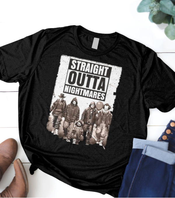 Halloween Gifts For Horror Fans Straight Outta Nightmares T-Shirt