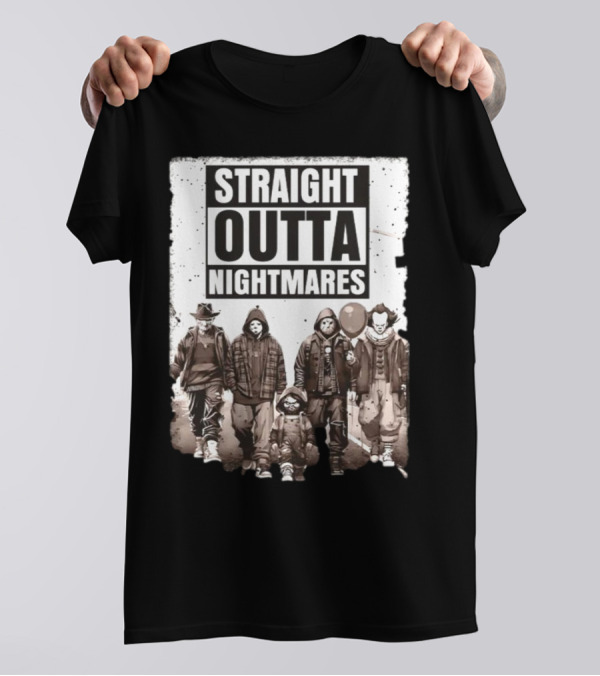 Halloween Gifts For Horror Fans Straight Outta Nightmares T-Shirt