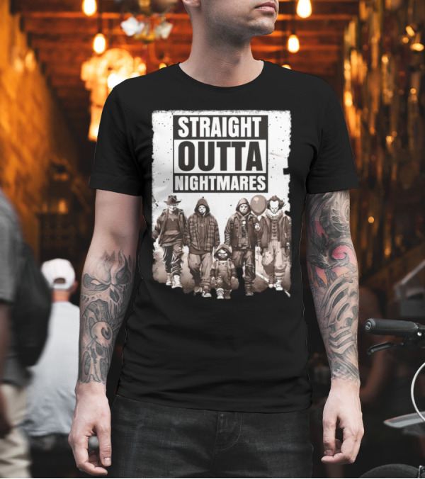 Halloween Gifts For Horror Fans Straight Outta Nightmares T-Shirt
