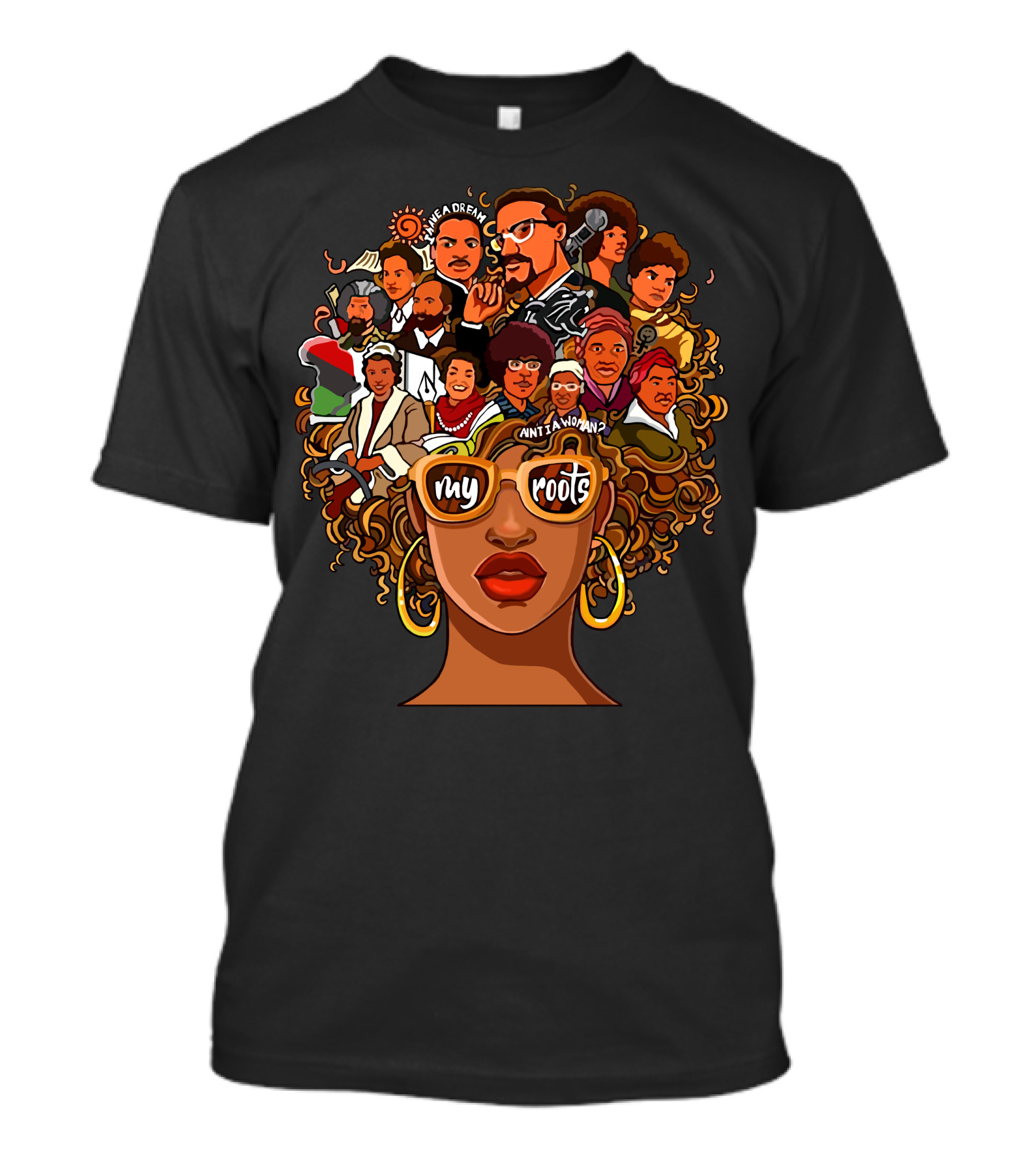 My Roots Icons With Cultural Heritage Faces And Bold Hair T-Shirt