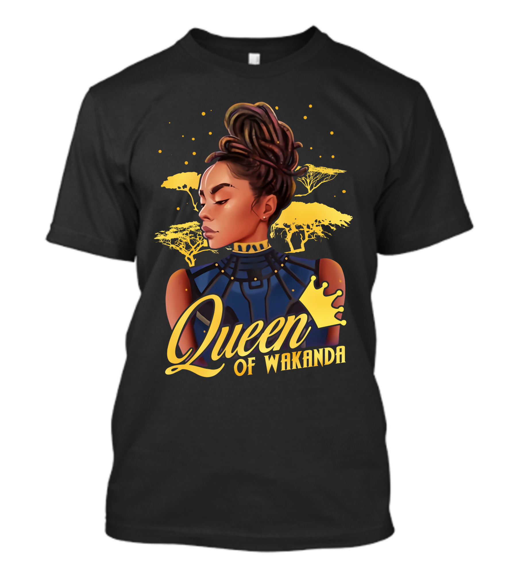 Queen Of Wakanda Royalty And Elegance With African Serengeti Backdrop T-Shirt