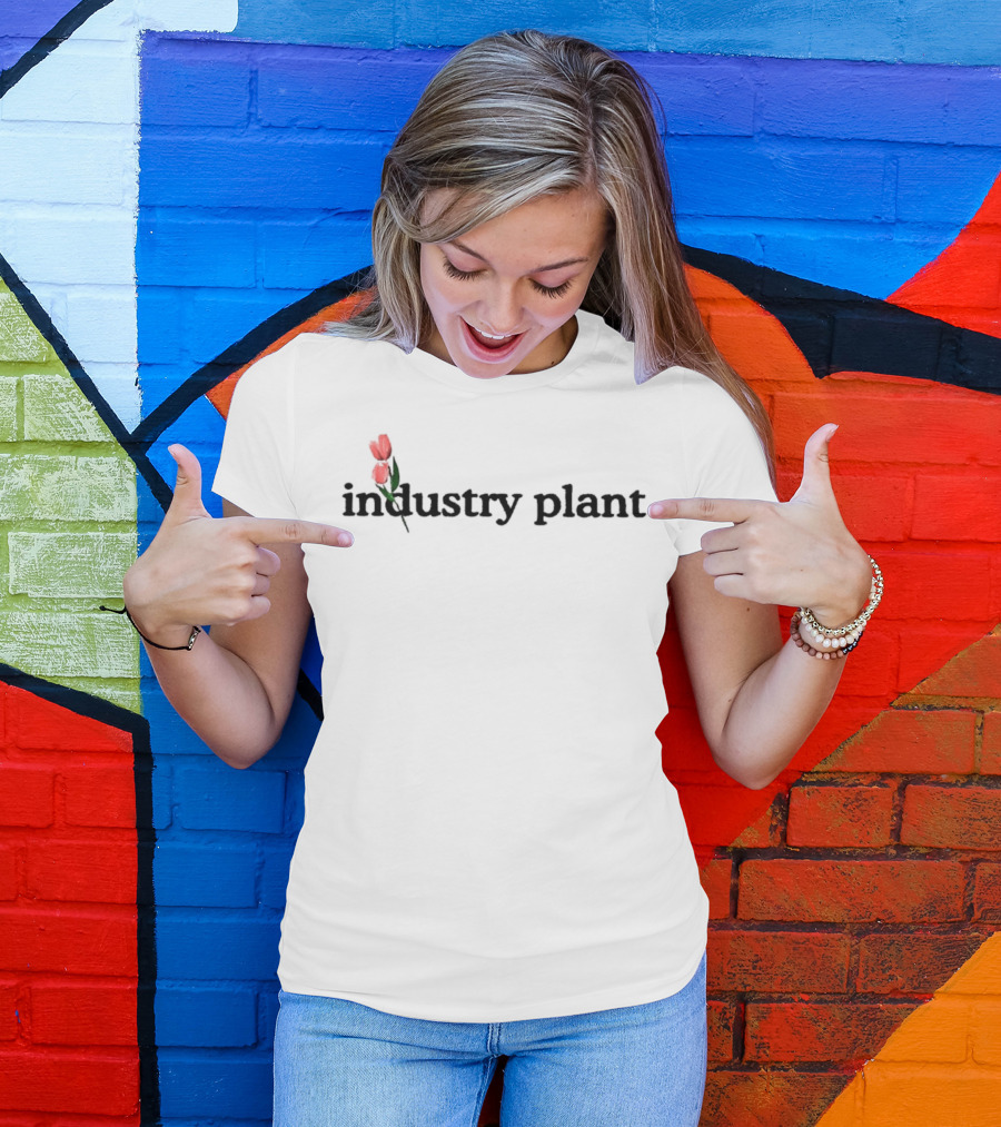 Industry Plant Floral Motif Text T-Shirt