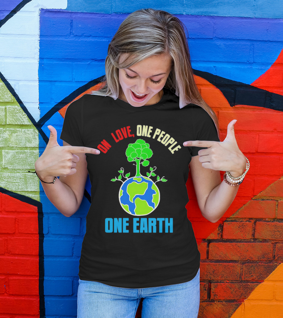 One Love One People One Earth Tree And Planet T-Shirt