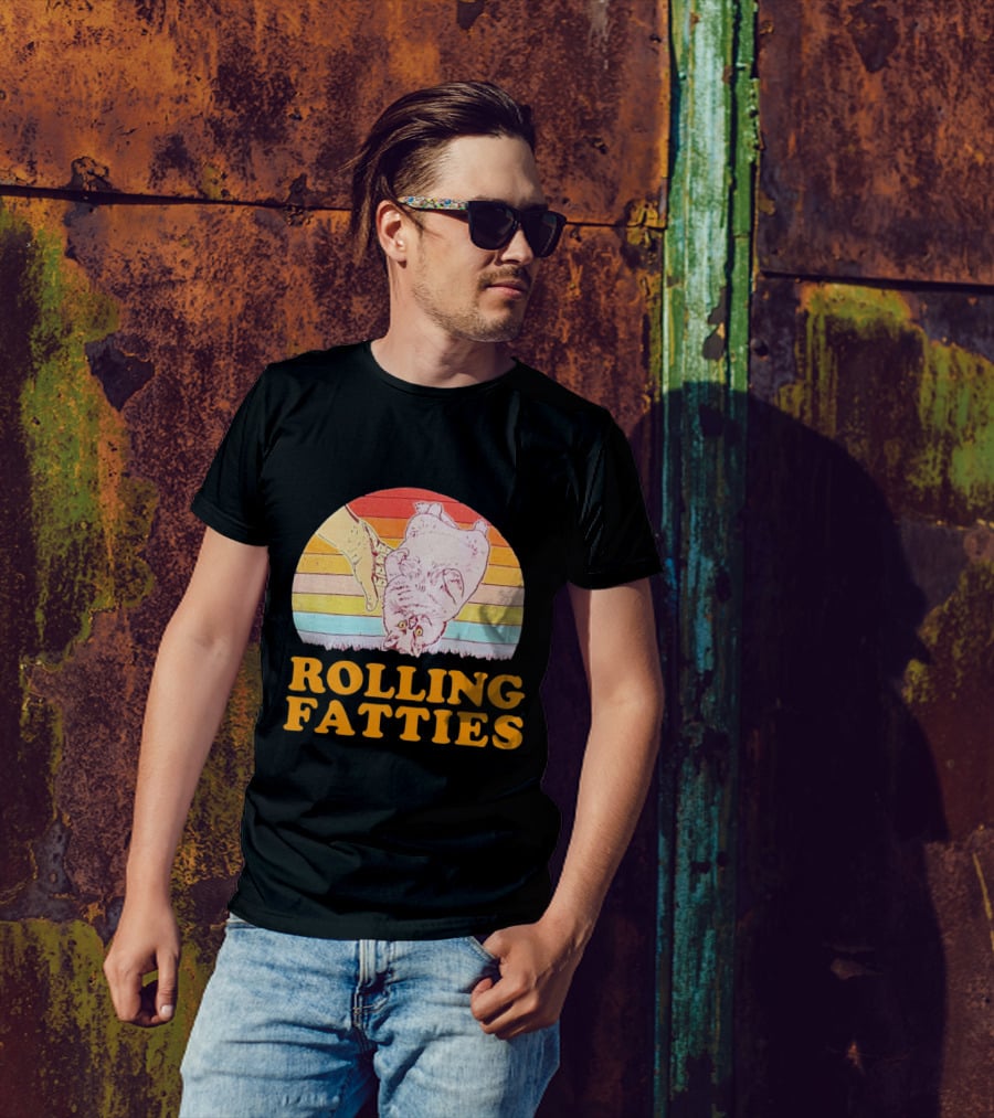 Cat Rolling Fatties Retro Vibes T-Shirt