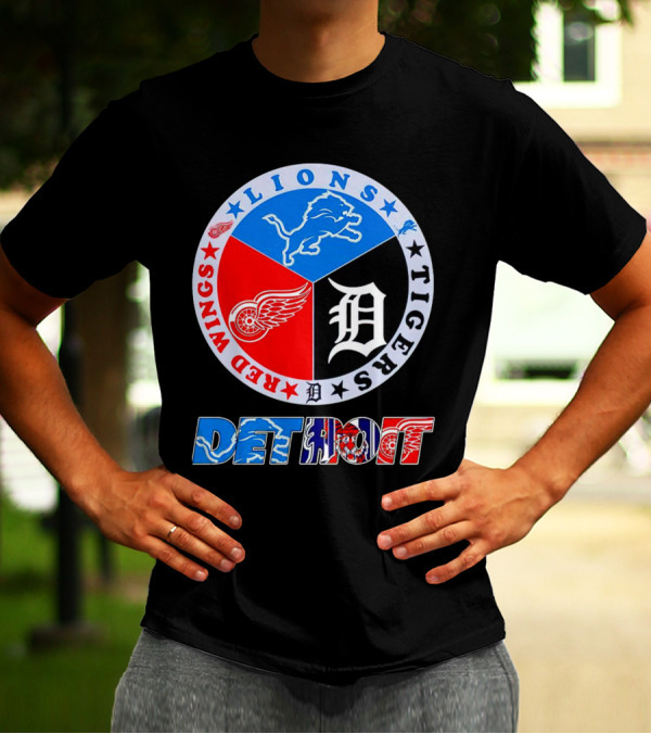 Detroit Red Wings Lions Tigers Logo Detroit T-Shirt