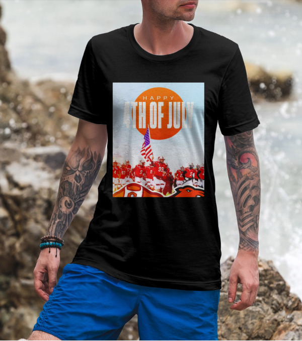 Happy 4th Of July Campbell Fighting Camels Football Team T-Shirt