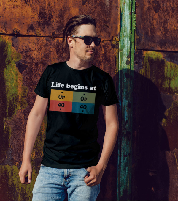 Life Begins At Commander Sphere 40 Spade Heart Cards T-Shirt