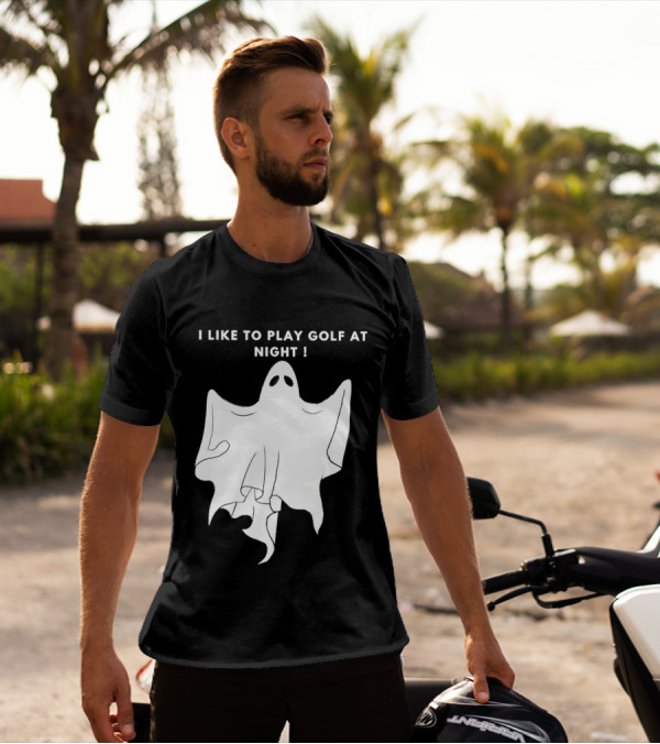 I Like To Play Golf At Night Ghost T-Shirt
