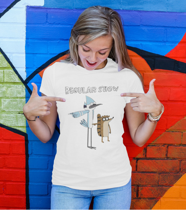 Mordecai And Rigby Pointing Regular Show T-Shirt
