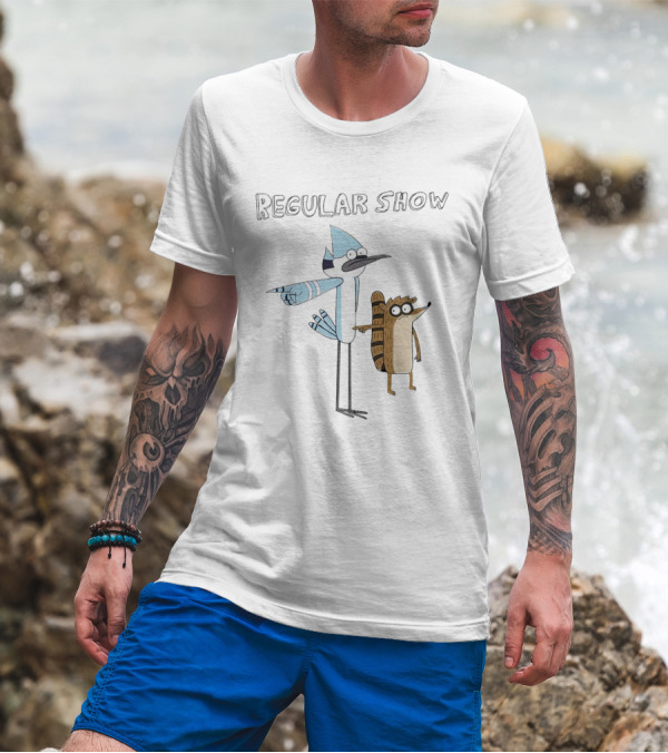 Mordecai And Rigby Pointing Regular Show T-Shirt