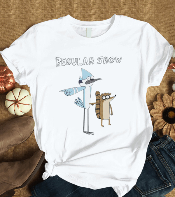 Mordecai And Rigby Pointing Regular Show T-Shirt