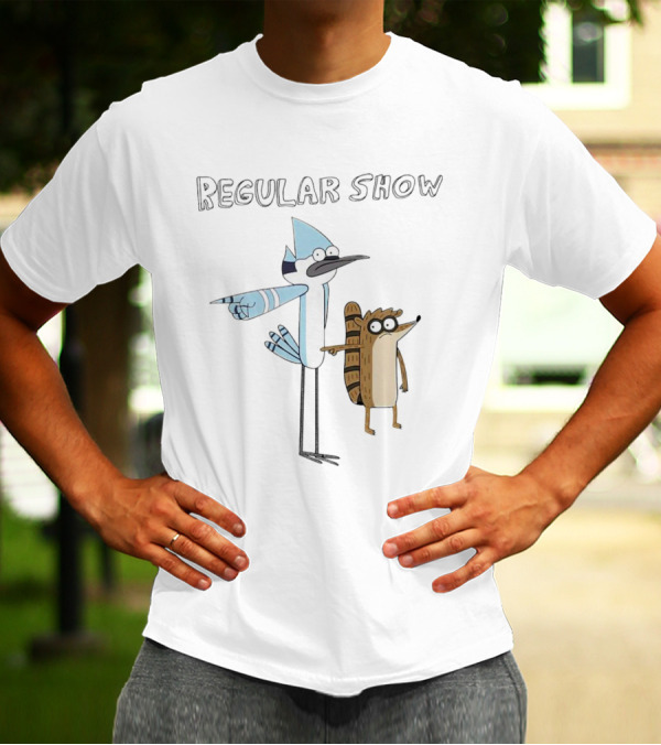 Mordecai And Rigby Pointing Regular Show T-Shirt