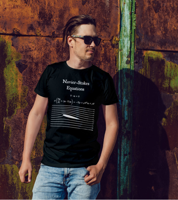 Navier Stokes Equations Physics Math Teacher Nerdy Gift Fluid Dynamics Equation Diagram T-Shirt