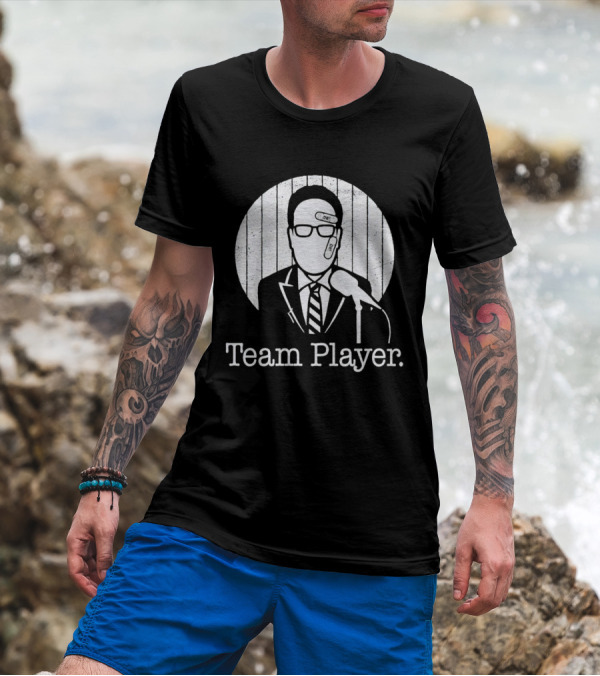 Nestor Cortes John Sterling Team Player Band-Aid Microphone T-Shirt