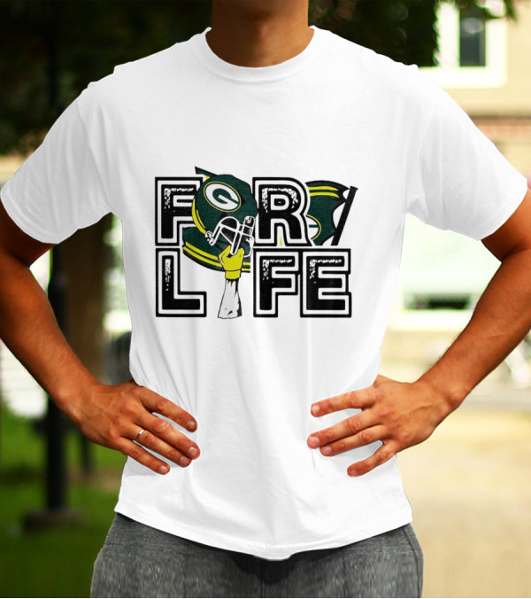 Green Bay Packers Helmet And Fist For Life T-Shirt