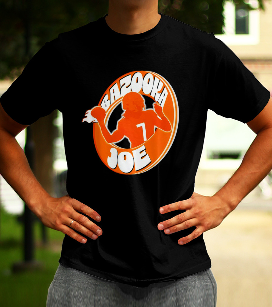 Bazooka Joe Tennessee Vols Silhouette With Number 7 Football Player T-Shirt