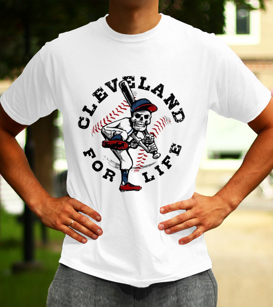 Cleveland Guardians Baseball Skeleton Batting Stance For Life T-Shirt