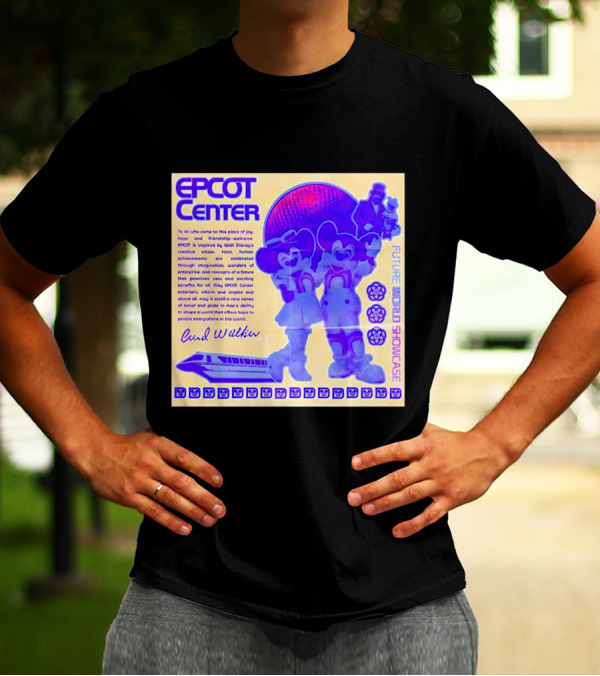 EPCOT Center Future World Showcase Walt Disney 21st Century Adventure With Mickey And Goofy T-Shirt