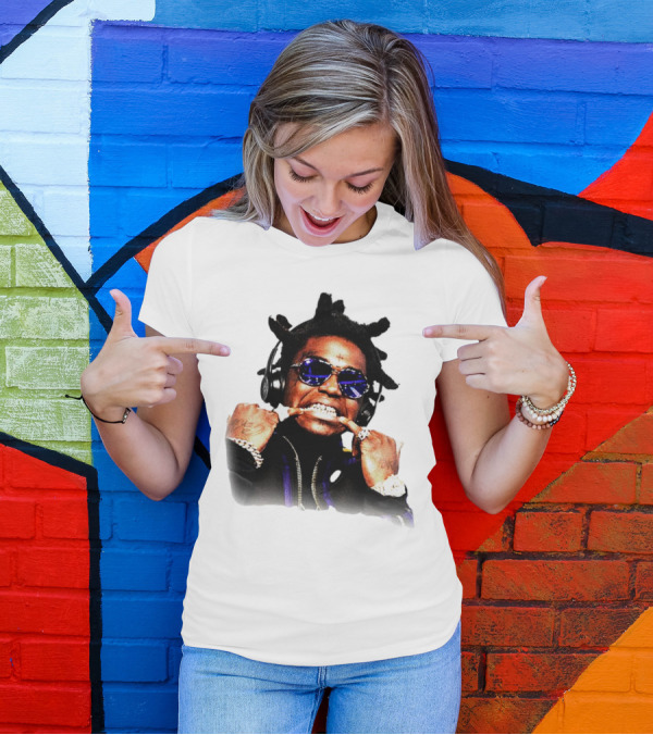 Kodak Black Rapper With Blue Sunglasses Grills And Jewelry T-Shirt