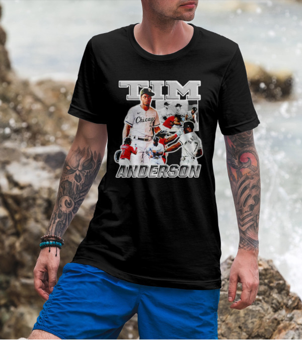 Tim Anderson Chicago White Sox Baseball Collage T-Shirt