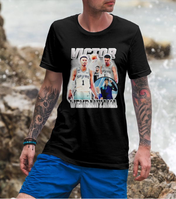 Victor Wembanyama Spurs Basketball Player NBA Draft Highlight T-Shirt