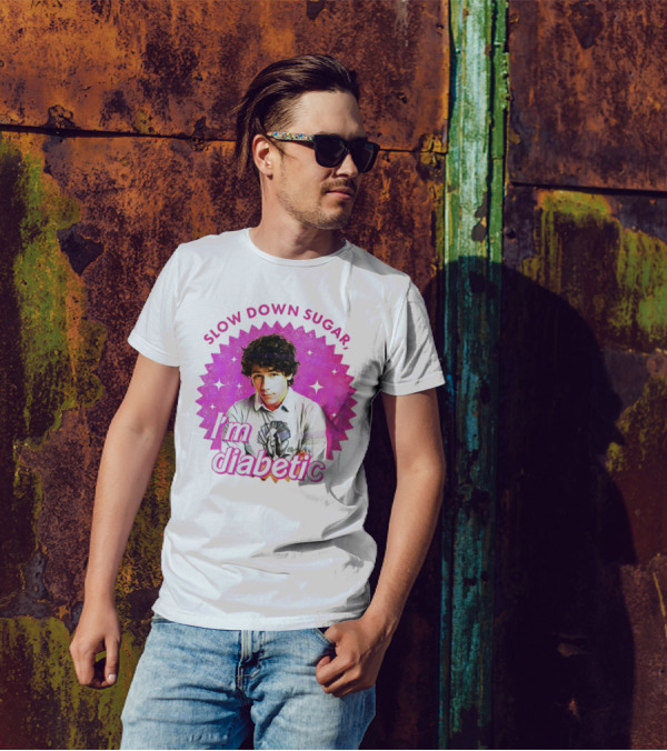 Nick Jonas Slow Down Sugar I'm Diabetic Pink Starburst T-Shirt