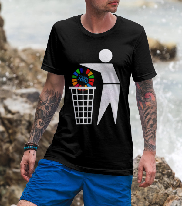 Bin Agenda 2030 Global Goals Symbol In Trash T-Shirt