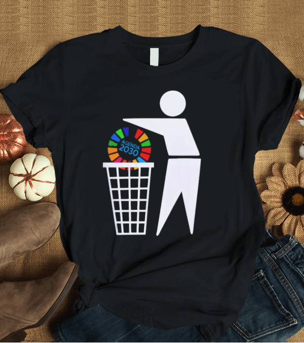 Bin Agenda 2030 Global Goals Symbol In Trash T-Shirt