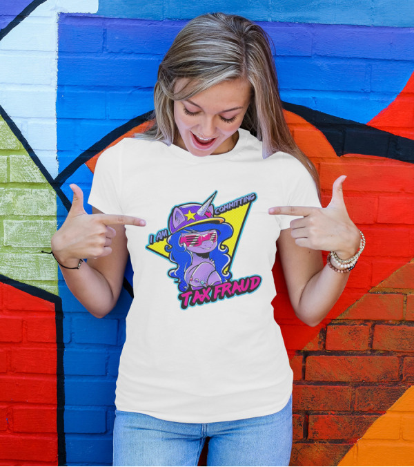 I Am Committing Tax Fraud Unicorn With Sunglasses And Hat T-Shirt