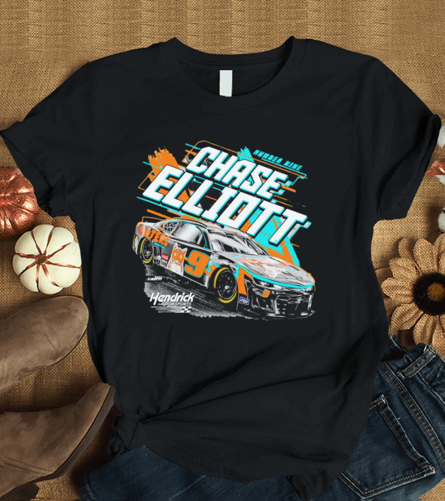 Chase Elliott Number Nine Hooters Hendrick Motorsports Racing Car T-Shirt