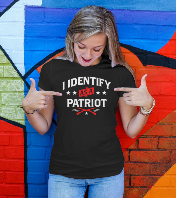 I Identify As A Patriot Stars Crossed Rifles T-Shirt