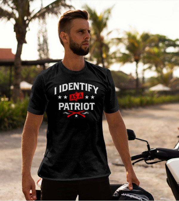 I Identify As A Patriot Stars Crossed Rifles T-Shirt