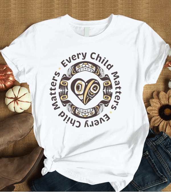 Every Child Matters Indigenous Symbol Heart T-Shirt