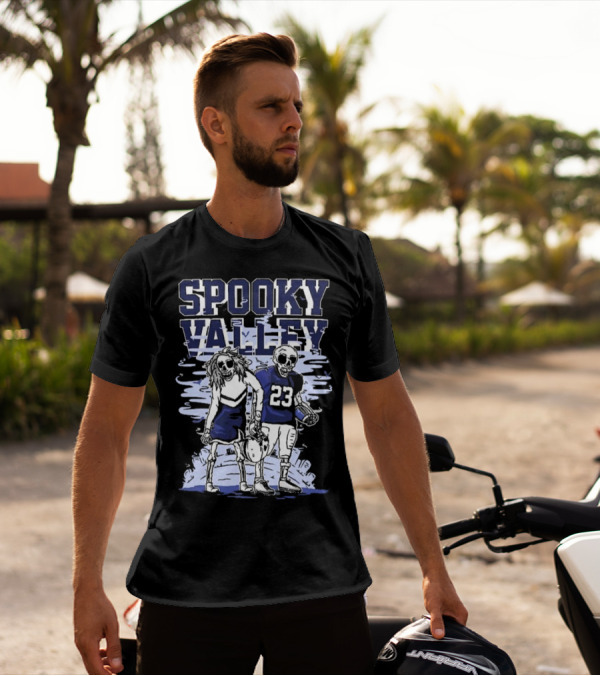 Spooky Valley Penn State Nittany Lions Halloween Skeleton Football Player And Cheerleader T-Shirt