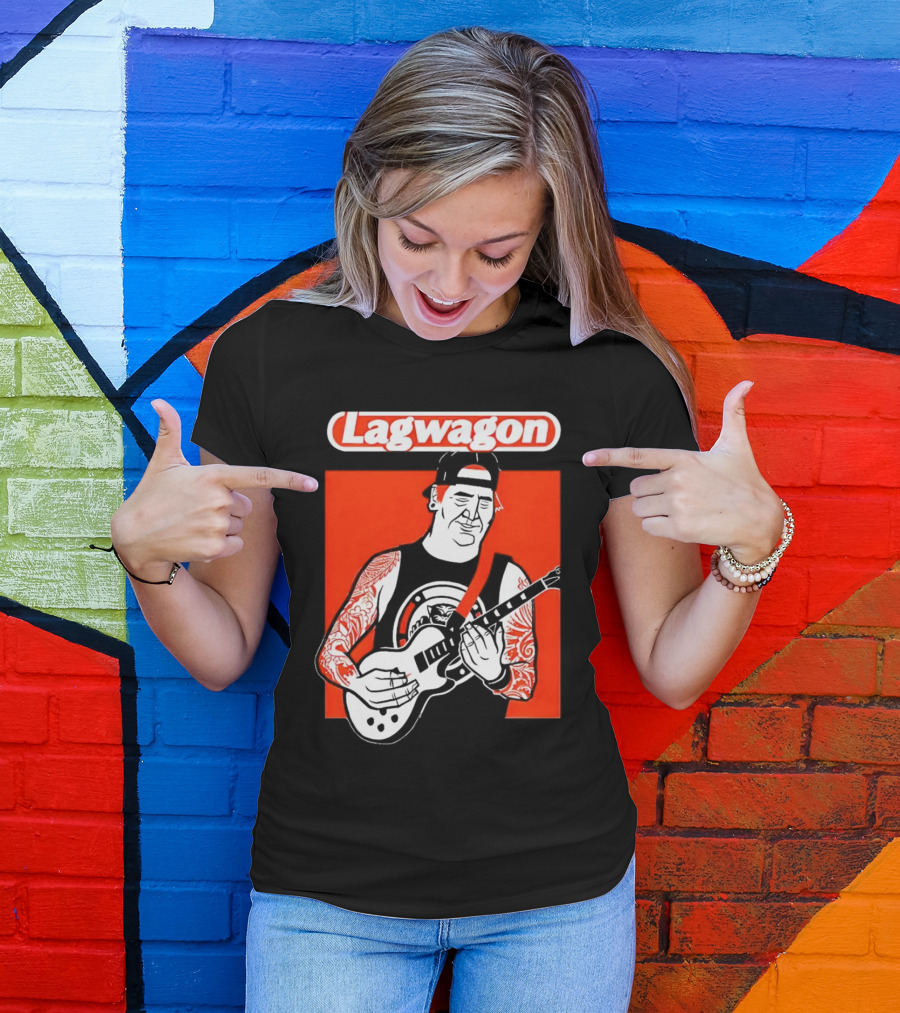 Lagwagon Flip Guitarist With Tattooed Arms In Cap And Tank Top T-Shirt