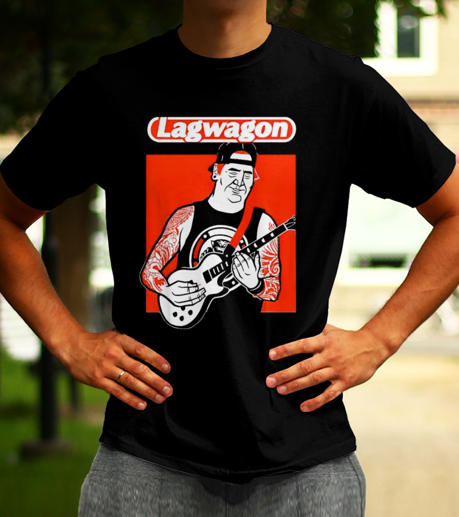 Lagwagon Flip Guitarist With Tattooed Arms In Cap And Tank Top T-Shirt