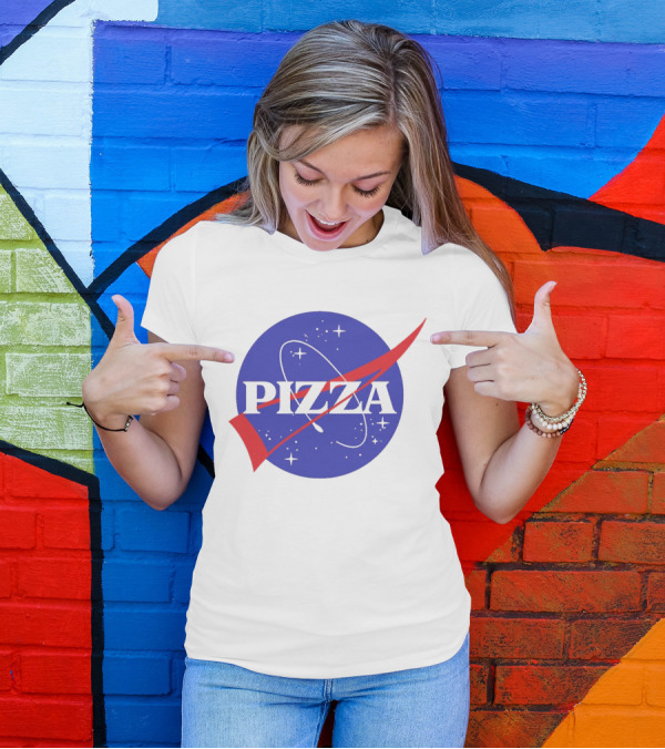 Pizza NASA Style Logo Parody Interstellar T-Shirt