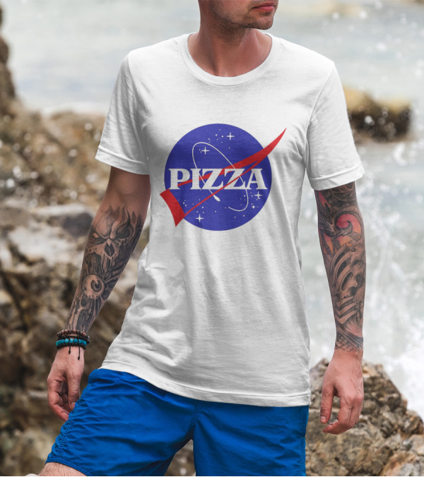 Pizza NASA Style Logo Parody Interstellar T-Shirt