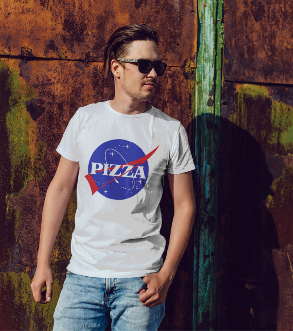 Pizza NASA Style Logo Parody Interstellar T-Shirt